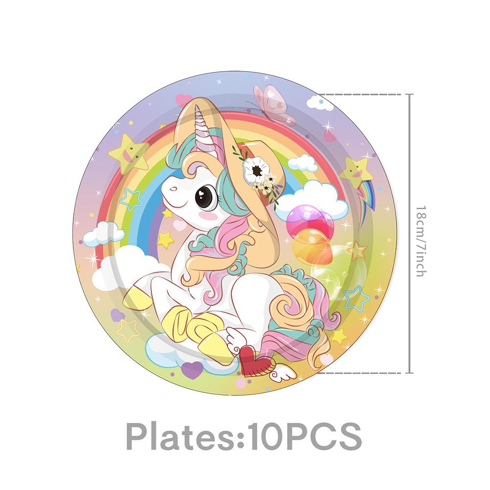 Cartoon Rainbow Unicorn Birthday Decoration Balloon Unicorn Plate Tablecloth Cake Decoration Party Supplies Birthday Gift