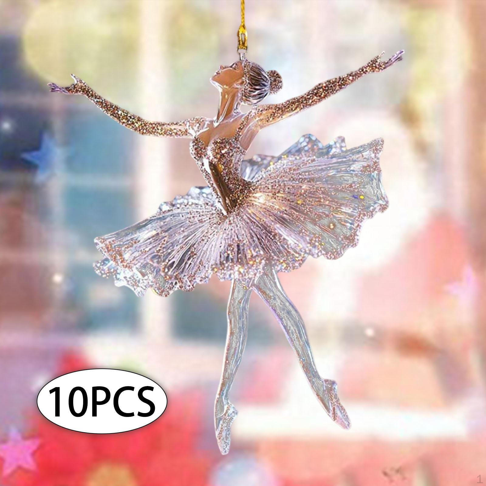 

2D Балерина Рождественские Подвесные Украшения Акриловая Табличка Шармы Подвески для Вечеринки 10pcs