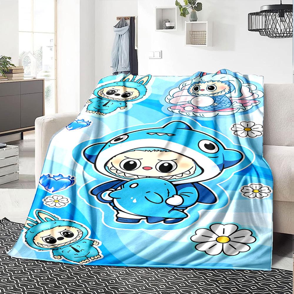 Labubu Blanket Durable Comfort Great For Bed Office Chair Seaside Four Seasons Universal Digital Print Birthday Christmas Gift Blanket