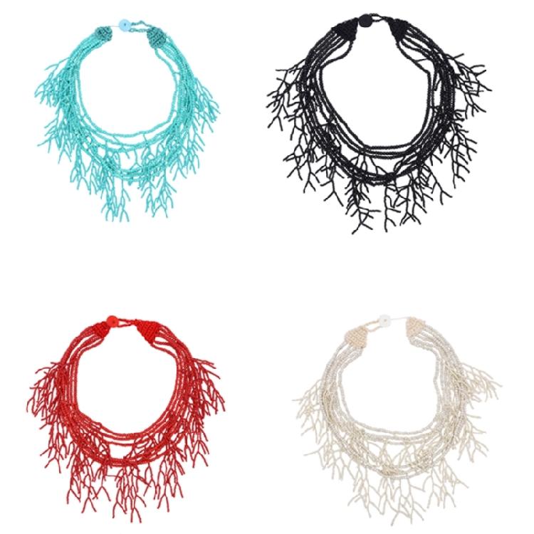 Multilayer Beads Choker Necklace Handmade Design Bohemian Theme Neckwear Neck Jewelry for Lady Evening Party Dresses