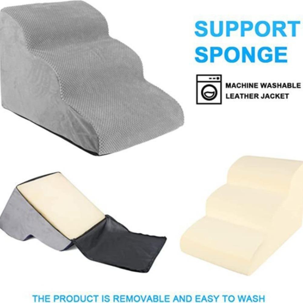 Washable Pet Steps for Small Dogs Non Slip Foam Stairs with Removable Cover for Sofa Bed Climbing Dog Ramp