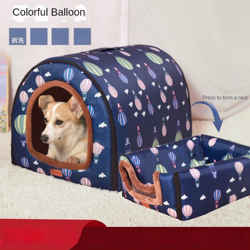 Pet Large Dog House Fully Detachable and Washable Pet Kennel Cylindrical Portable Dog Room Golden Hair Room Kennel