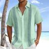 Camicia da uomo a maniche corte stile hawaiano retrò, Stampa alla moda, Stile vacanza al mare, Collo a revers, Tessuto confortevole, Taglie