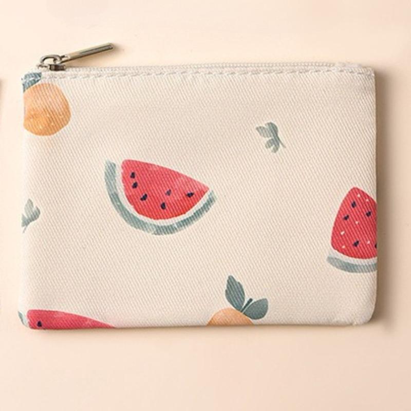 Mini Zipper Coin Purses Canvas Coin Wallet Lady Girls Earphone Coin Key Money Storage Bag Short Pouch Student Card Holder