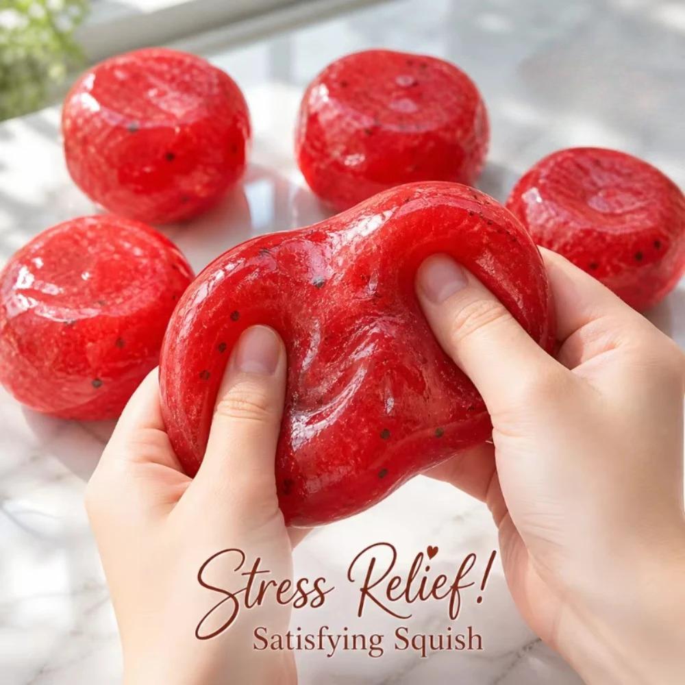 NEW Handmade Watermelon Slushy Squishy Toy Soft Slow Rebound Stress Relief ADHD Squeeze Toy Realistic Fruit Model Adult Gift