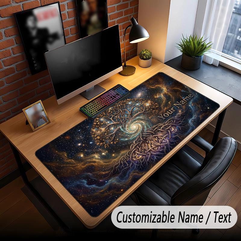 Tree of Life Theme Custom Mouse Pad Personalized With Name Text Customized Desk Mat For Office Home Decor
