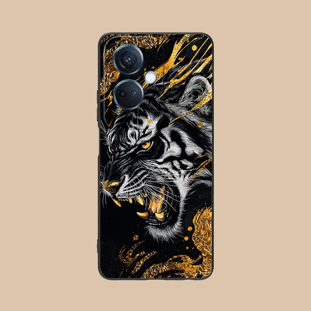 Tiger Neon Mobile Cell Phone Case for OPPO Find X9 X8 X7 X6 X5 X3 X2 Plus S Pro Ultra Lite Colorful Printing Cover Cover Luxury