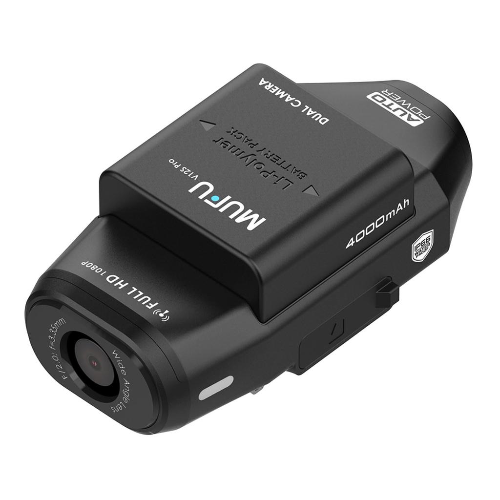 MAXWIN Motorcycle Front and Rear Dual Camera Instant Helmet Smart Sensor Dashcam, Recording, Recording, Compatible, (MF-BDVR004B)