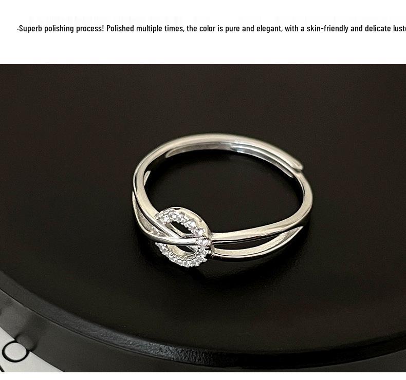 Adjustable S925 Silver Luxury Full Diamond Cross Ring for Women’s Index Finger