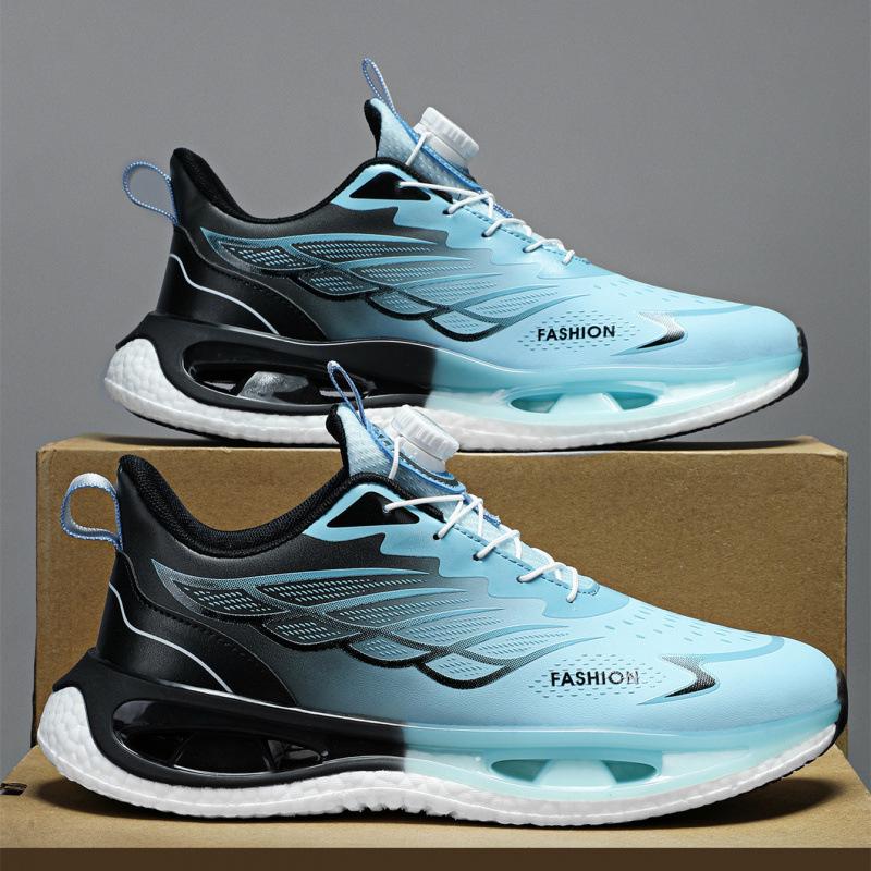 Sneakers heren leer nieuw schokabsorberend ademend popcorn zachtzool papa schoenen ultralichte hardloopschoenen