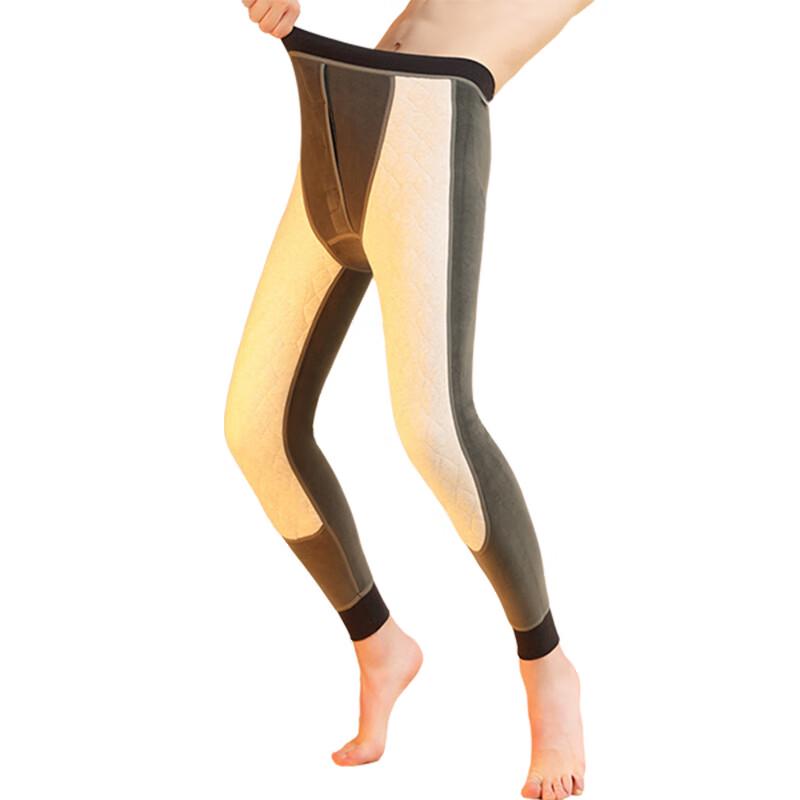 Men's High-Waist Thermal Base Layer Pants with Knee Protection