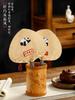 Summer Fan Palm-Leaf Fan Lesser Panda Flower Palm-Leaf Fan Baby Fan Hand-Cranked Baby Straw Circular Fan Bamboo Fan Big Fan