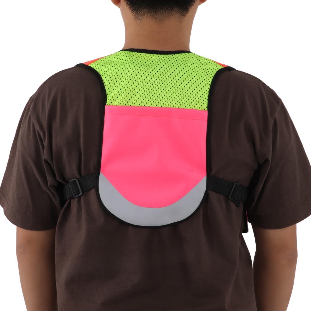 Pink Reflective Cycling Vest Multi-function Reflective Waistcoat Night Riding Vest bike riding