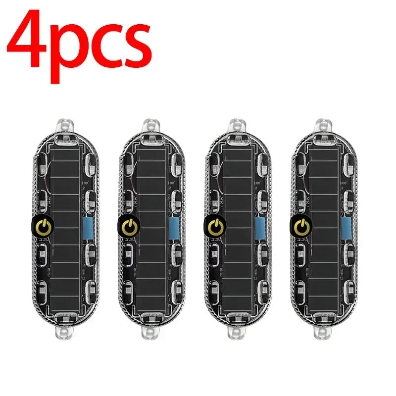 1/4Pcs Solar Warning Light Car Rear Collision Prevention Breathing Light Motorcycle Electric Vehicle LED Car Tail Flashing Light