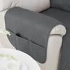 1 Seater Nordic Style Recliner Sofa Seat Covers with Pocket Durable Armchair Protective Case Non-slip Couch Pad for Living Room