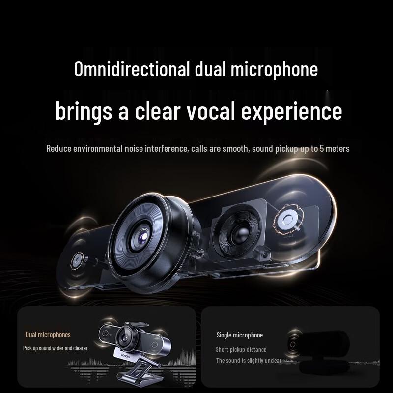 UGREEN 4K USB Webcam with Autofocus & Dual Mics