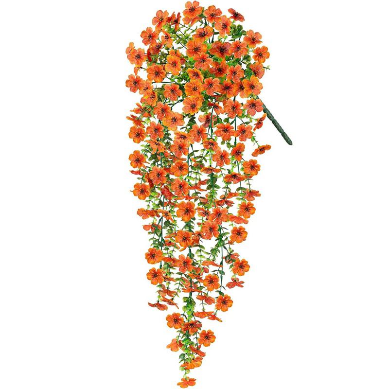 Artificial Morning Glory Flower UV Resistant Hanging Flowers Silk Morning Glory Garden Wedding Decoration Outdoor Hanging Plants