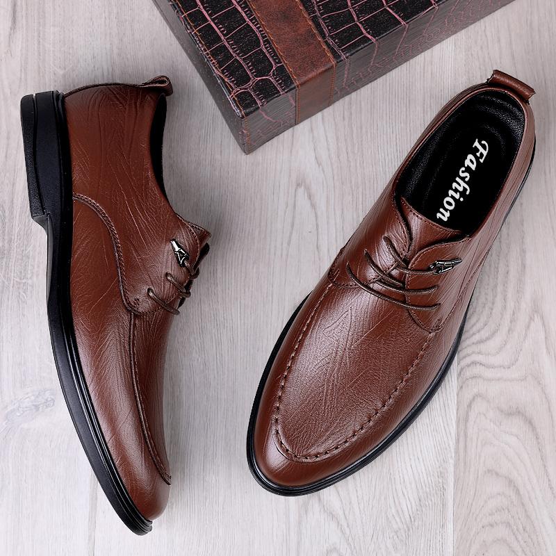 New Arrival Business Casual Shoes Men Lace Up Formal Dress Footwear Genuine Leather Male Oxford Shoes Wedding Party Derby Shoes