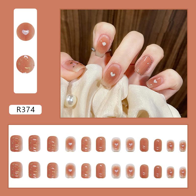 24ks/krabice Rouge Glitter Umělé nehty Odnímatelné Umělé nehty Nositelné Umělé nehty Lis na nehty Tipy na akrylové nehty Zdobení nehtů