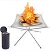 Folding Portable Steel Mesh Camping Fire Pit Outdoor Wood Burning Bonfires Rack Stainless Steel Fire Pit with Carrying Bag