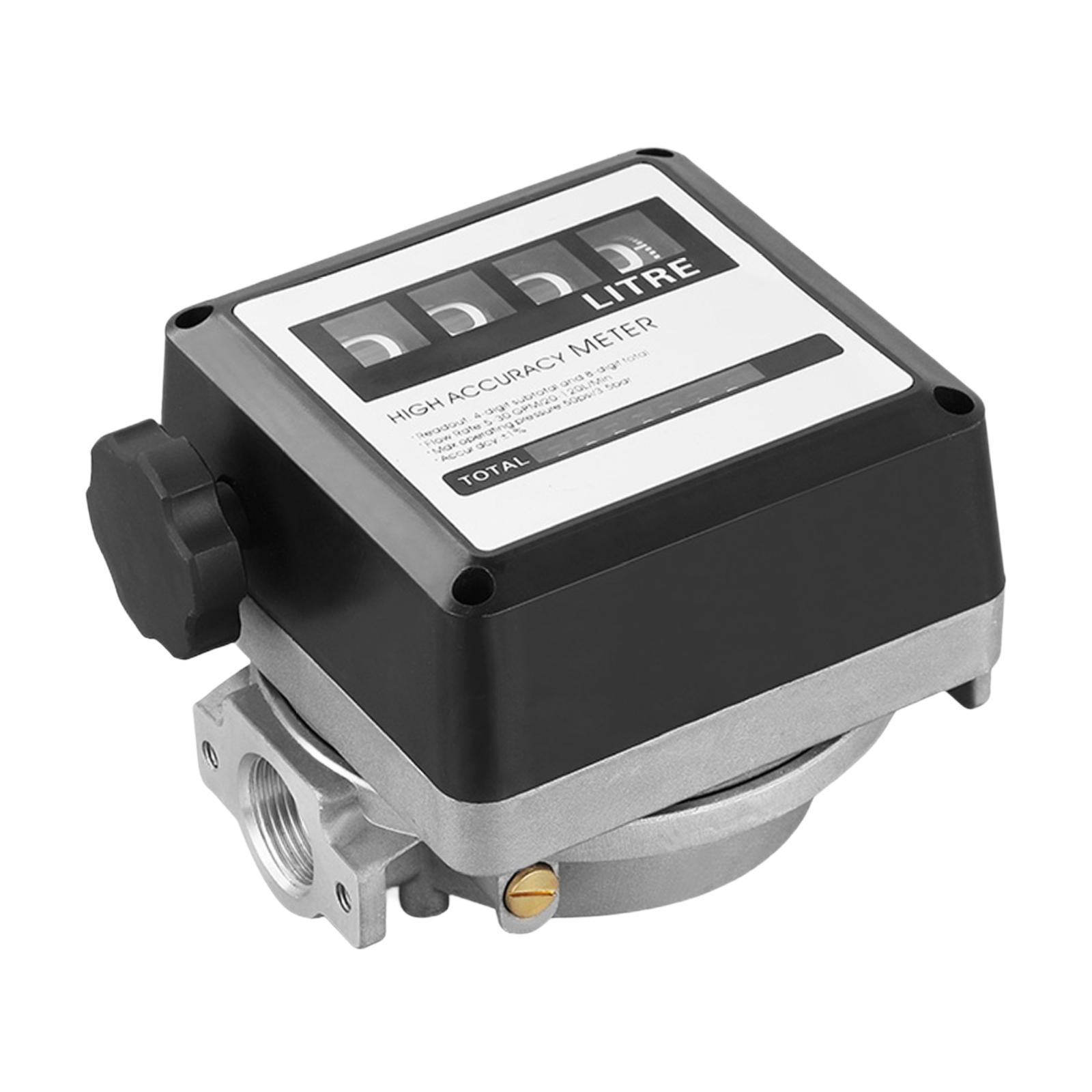 

Mechanical Flow Meter Multipurpose ±1% Accuracy Oil Flow Liter Meter чорний