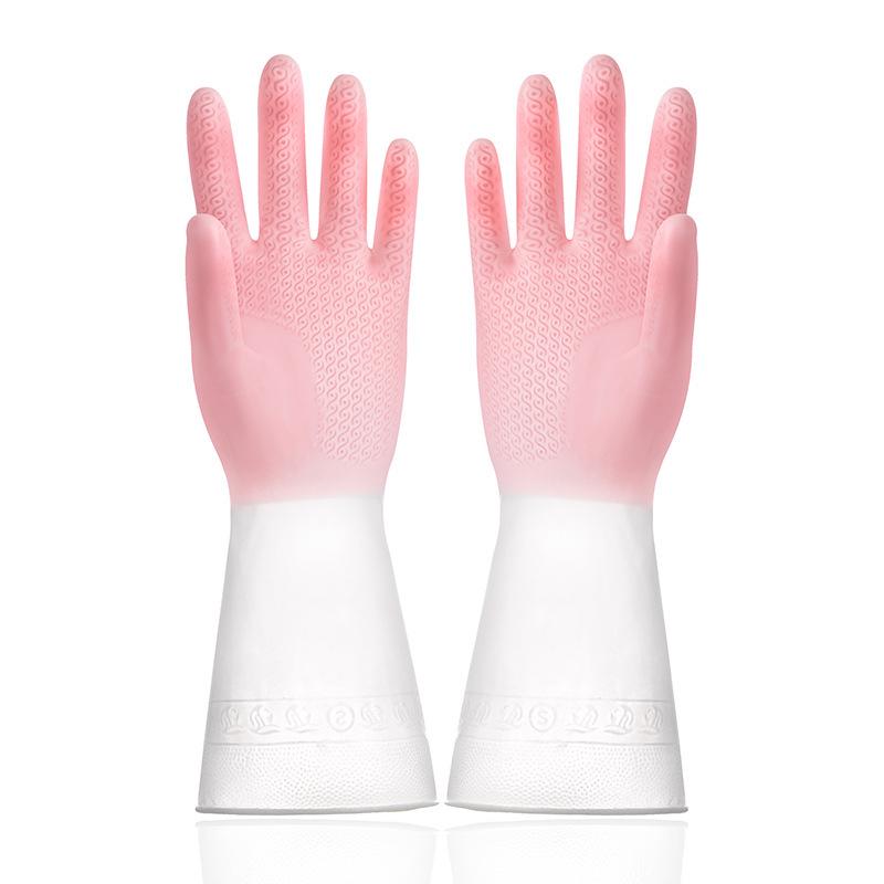 Durable Waterproof Dishwashing Gloves - Wear-Resistant Rubber Latex Cleaning Gloves for Kitchen and Laundry Tasks.