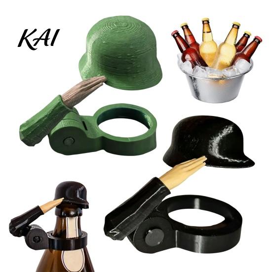 Tappi di Ricambio per Bottiglie 2 Pezzi Divertenti Caschi da Soldato Tappi per Bottiglie, Tappi in Plastica per Birra per Bottiglie Standard a Tappo Tematico, Saluto Party Riutilizzabile