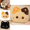 Animal Plush Pillow Soft Cat Head Bed Pillow For Kids And Teens