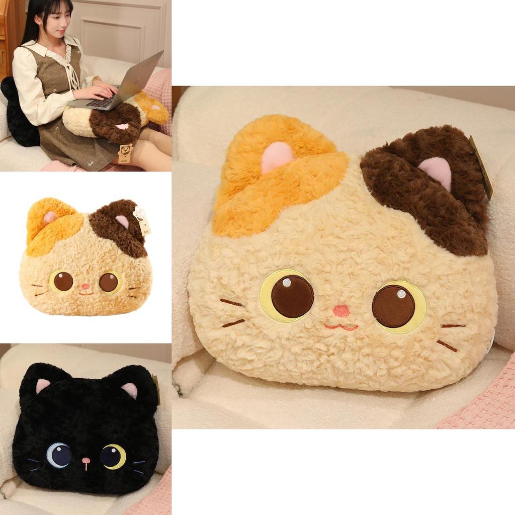 Animal Plush Pillow Soft Cat Head Bed Pillow For Kids And Teens