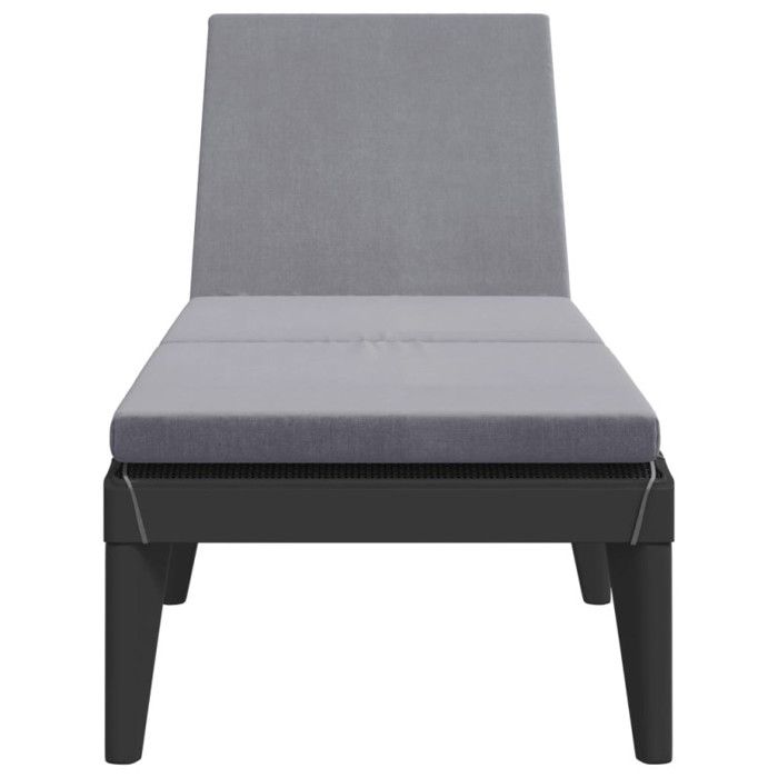 VidaXL Chaise Longue avec Coussin, Siège avec Dossier Réglable, Bain de Soleil, Transat de Jardin Patio Terrasse, Moderne, 364223
