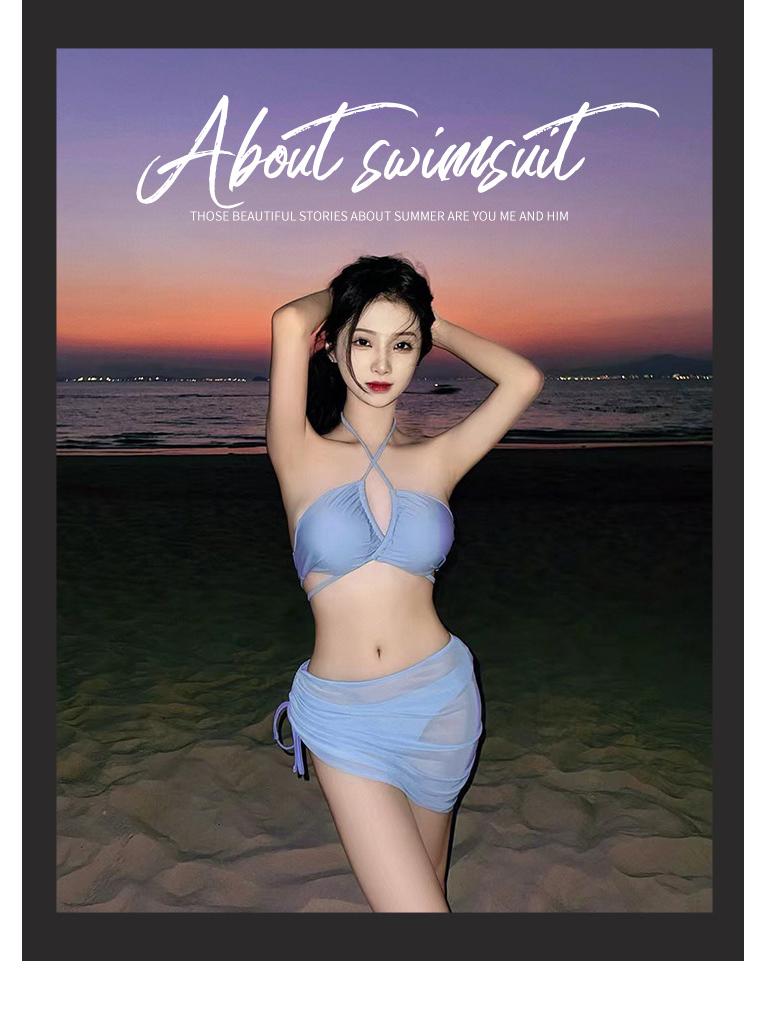 2025 Women's Plus Size Three-Piece Korean Hollow Out Bikini Swimwear