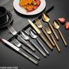 Light Luxury Stainless Steel Tableware Embossed Floral Pattern Knife Fork Spoon Set Durable Silverware for Home Restaurant