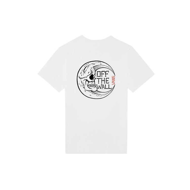 Vans Skull Print Short Sleeve T-Shirt Women Tops White VN0A4BRKWHT L