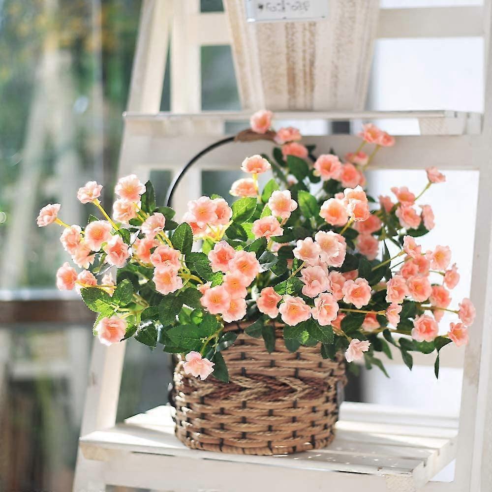 Petit Bouquet de Roses Sauvages Artificielles Fleur Artificielle Décor de Jardin Floral Extérieur 3 pièces (Bleu)