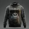 Cartoon-Tiere Gorilla Mode Hoodies Druck Lustiger lächelnder Affe Grafik Herren Damen Hoodie Lässiger Pullover Kinder Sweatshirts