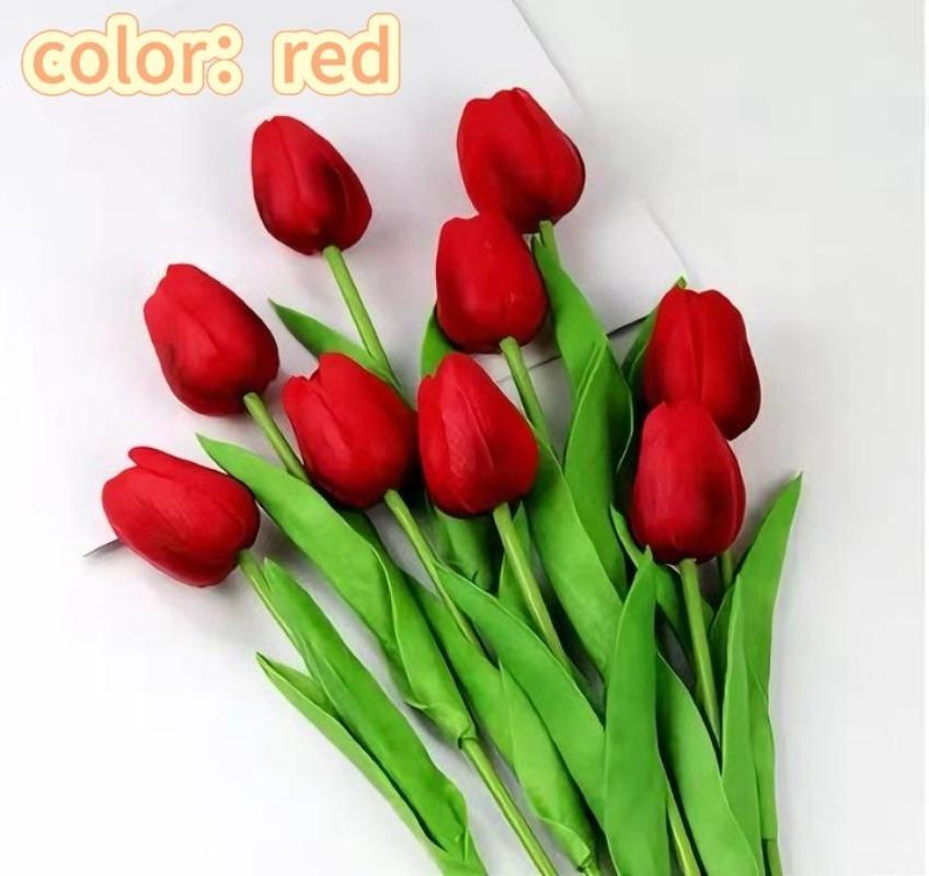 5/10Pc Premium Tulip Artificial Flowers, Real Touch Tulip Bouquet, Decorative for Wedding Home Party Christmas Candy Birthday