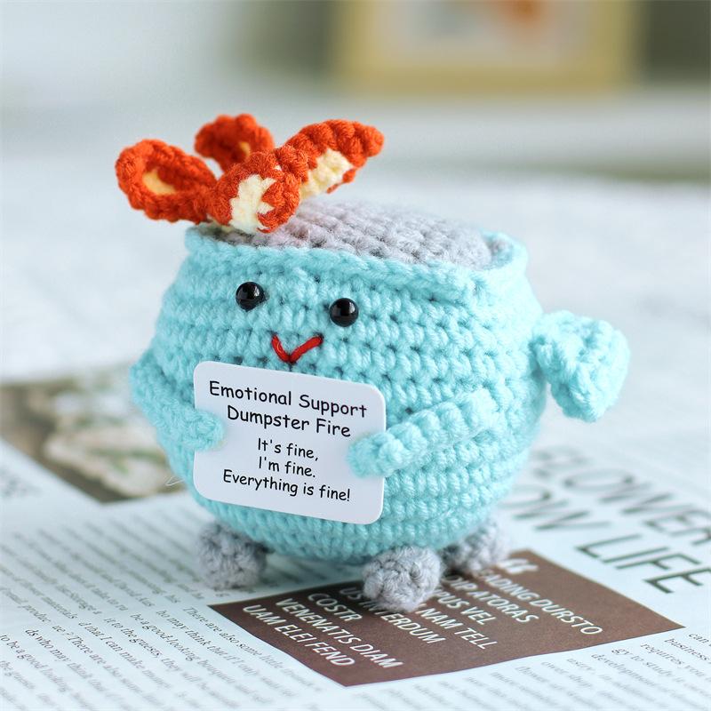 Positive Cute Potato Home Room Decor Mini Handmade Plush Ornament Knitting Wool Yarn Doll Birthday Gifts Room Decorations
