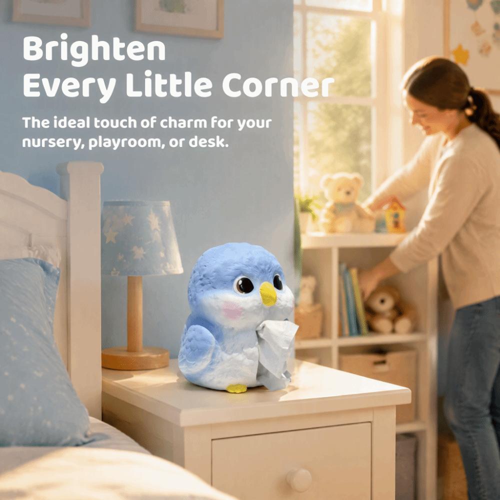Cartoon Blue Bird Ceramic Tissue Box Creative Design Desktop Tissue Holder Housewarming Gift