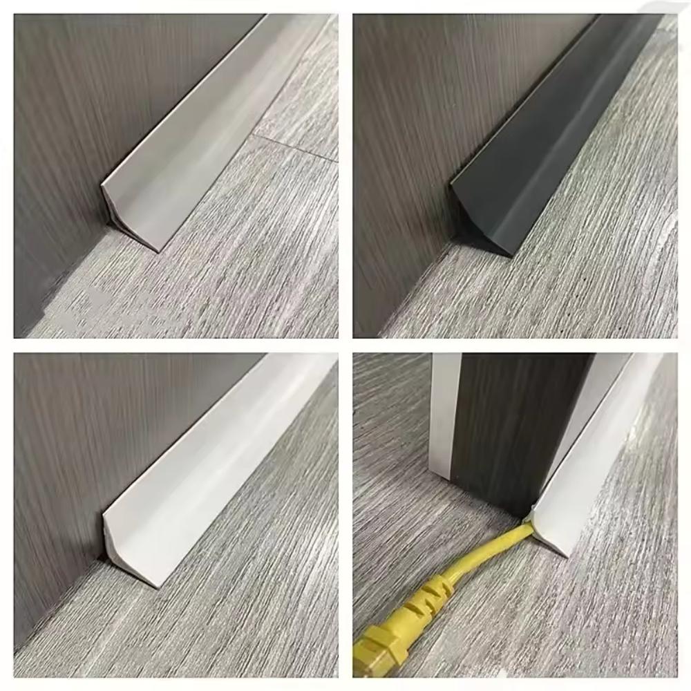 1pc 1M/39.37in Floorinner Corner Strip Self-Adhesive Wall Corner Molding Linetriangular Edge Tape Skirting Line Caulk Decorative