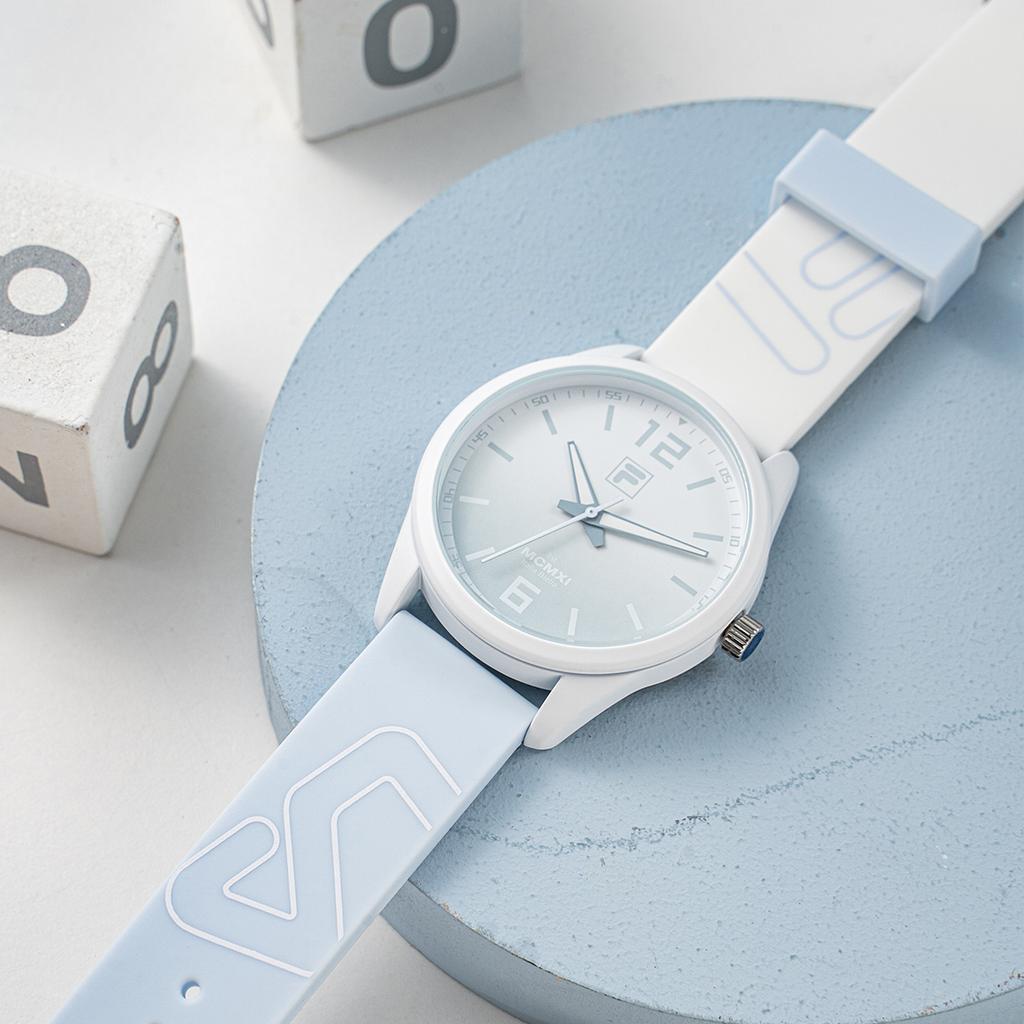 FILA 6485 Series Quartz Watch Silicone Strap 43mm Blue Dial Fashion Trend Women watches FLM38-6485-004