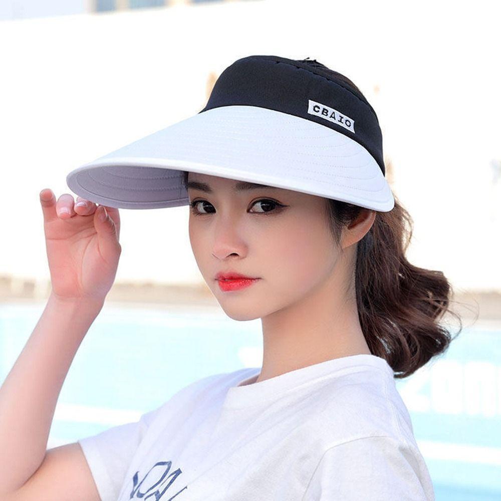 Visor Hat Beach Cycling For Women Travel Wide Brim Sun Hat Empty Top Hat Women Cap Korean Style Hat