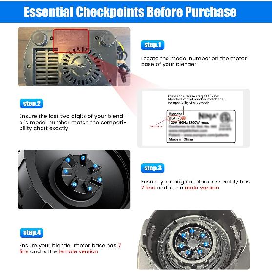 11-in-1 Blender Accessories, Blender Replacement Parts Compatible with Nutri Ninja, 24oz Blender Cups and Blade Assembly with Cross & Flat Blades for