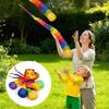 Sensory Flow Star Throw Ball Soft Fabric Long Tail Sandbag Throwing Toy Rainbow Color Tailed Catch Ball Outdoor Sports Games