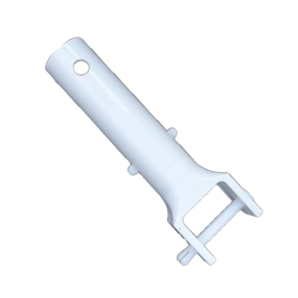 Long Lasting Swimming Pool Spa Vacuum Head Handle Replacement in White with V Clip Pin and Quick Snap Butterfly Clip