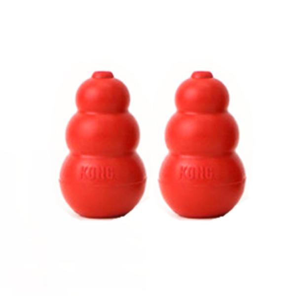 KONG 2 Classic Dog Kong Toys + 1 Puppy Guard Dog Poop Bag Set + 1 Refill, S