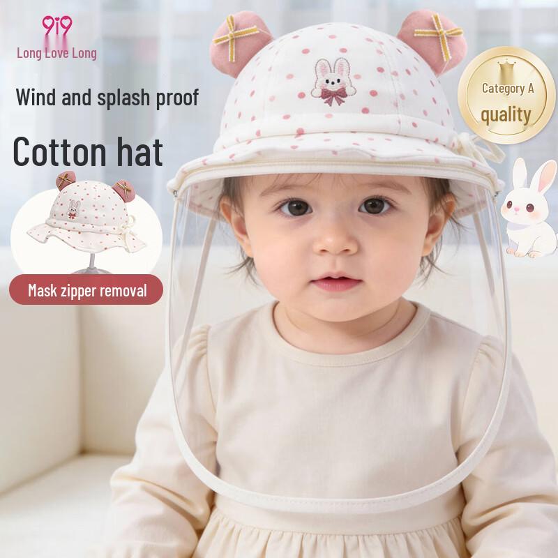 

Baby Rabbit Bucket Hat with Detachable Face Shield 0-18 Months (Adjustable)