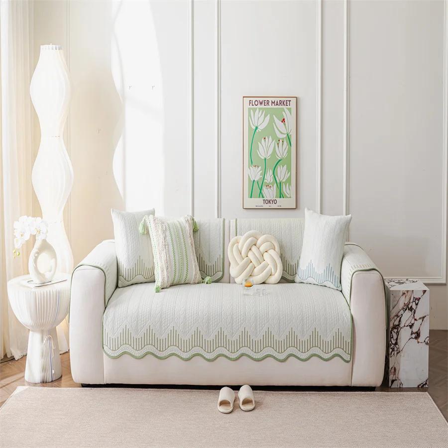 

Хлопковая подушка для дивана, универсальная для четырех сезонов, в пасторальном стиле, нескользящее полотенце для дивана, полотенце для спинки, чехол, ткань, полный комплект подушек для дивана 70x70cm