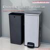 50L Stainless Steel Commercial Trash Can with Large Foot Pedal for Hotels and Shopping Malls