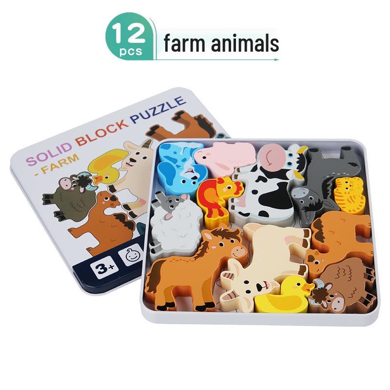 

3D Деревянные Пазлы Животные и Транспорт - Игрушки для Раннего Обучения Детей