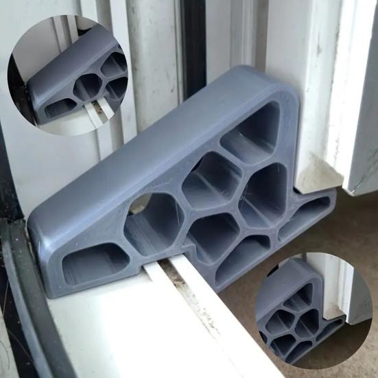 Window Balcony Door Stopper with Track Lock Heavy Duty No-Tool Installation Multi-Functional Sliding Glass Windows Doors Anti-Slam Wedge